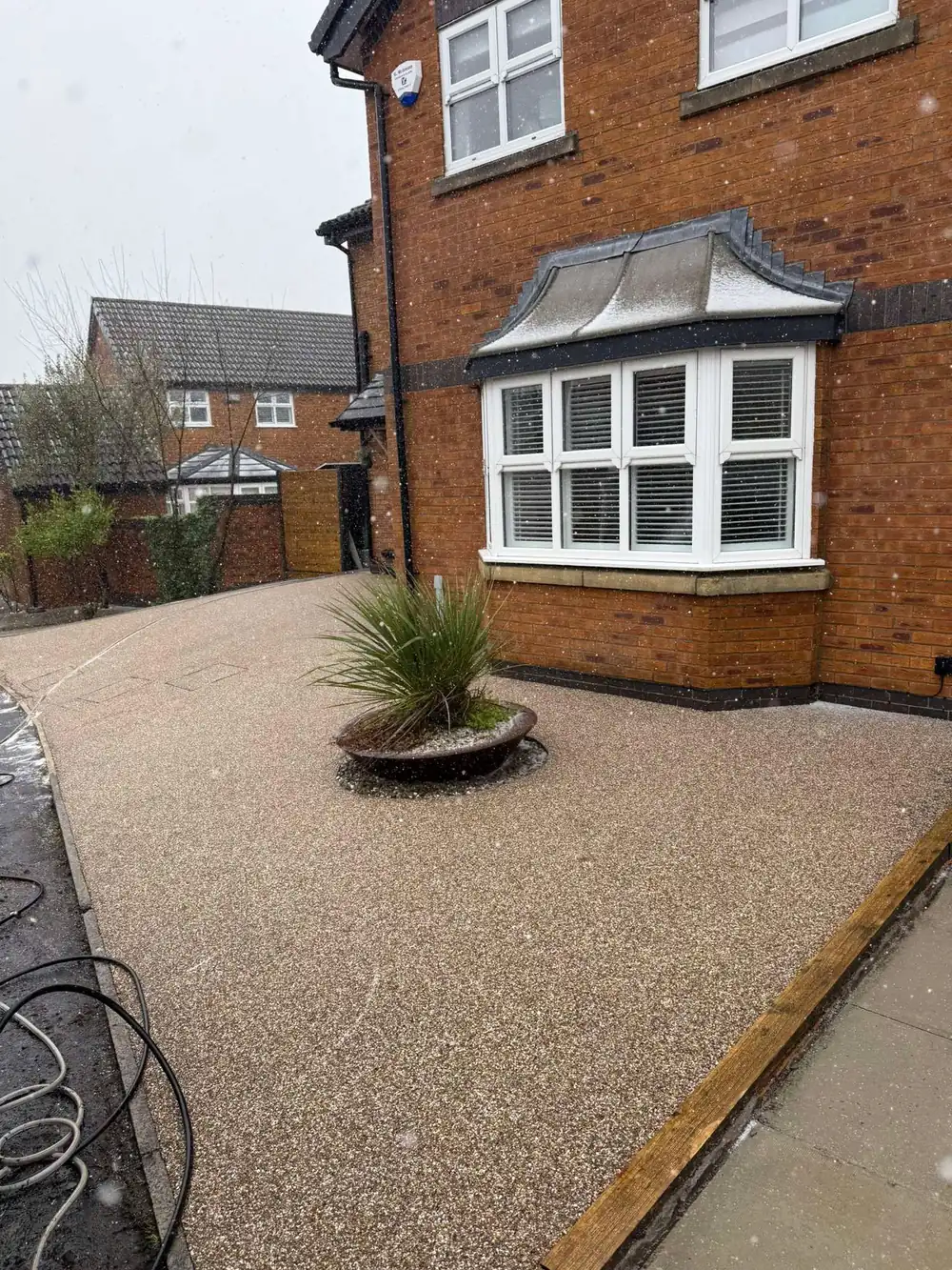 The same resin driveway after cleaning, even finish restored